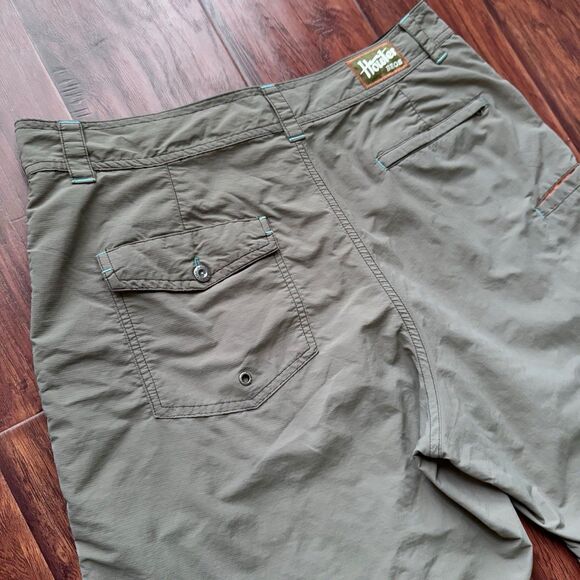 Howler Brothers Shorts‎ 35 Olive Nylon Quick Dry “Heed The Call” Hiking Fishing - Picture 13 of 16